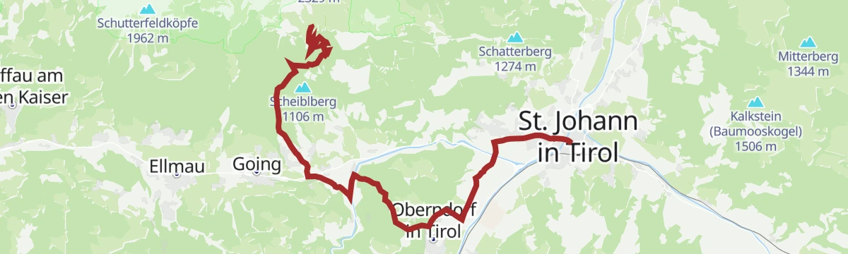 Route map: Obere Regalm MTB - Tour 272 - Verlauf über Sperten